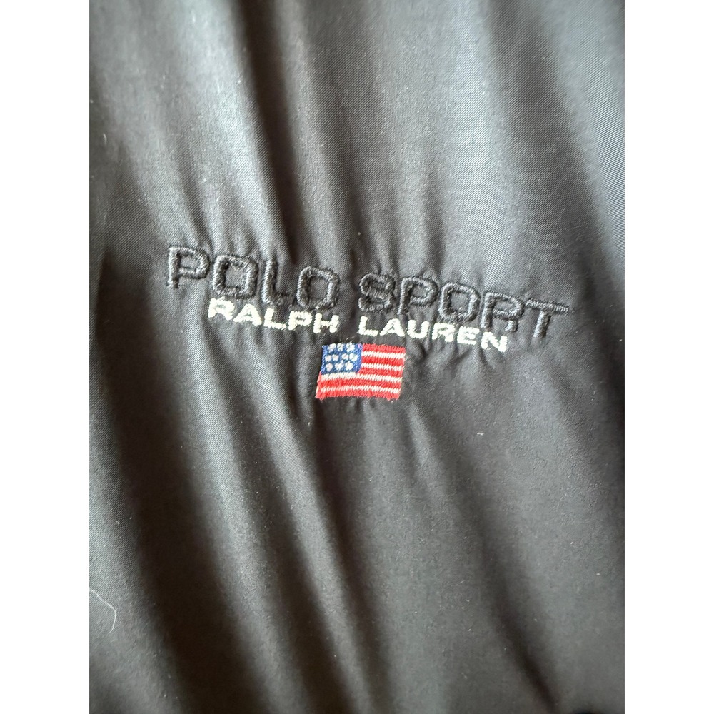 Polo Sport Ralph Lauren Vintage Black Windbreaker Jacket Hooded Womens Medium - Picture 4 of 8
